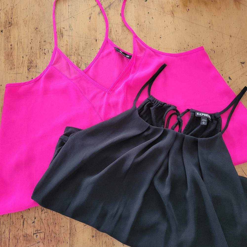 Express Tank Top Bundle 1 Black Mad 1 Hot Pink Dressy Tanks size M